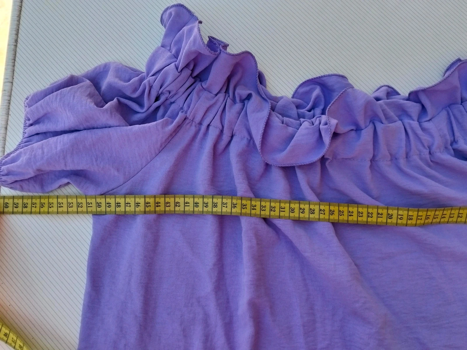 Purple short-sleeved ruffled top 💜 – photo 7